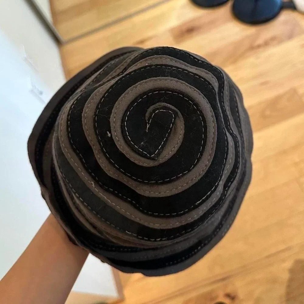 Stylish Black and Gray Striped Women's Hat